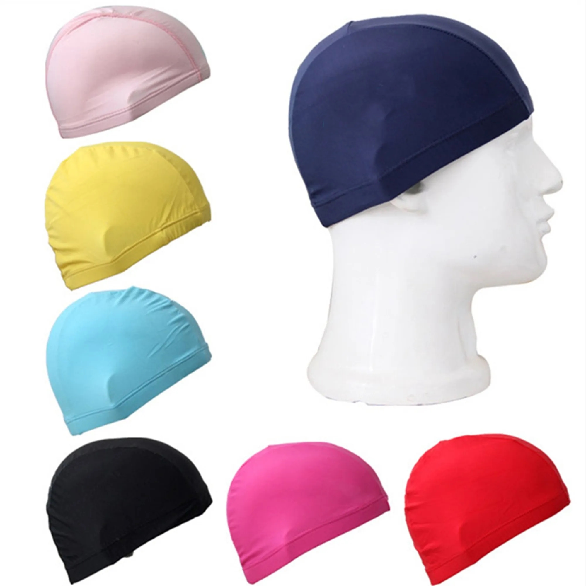 Polyester Cloth Swimming Cap MOQ 100 1