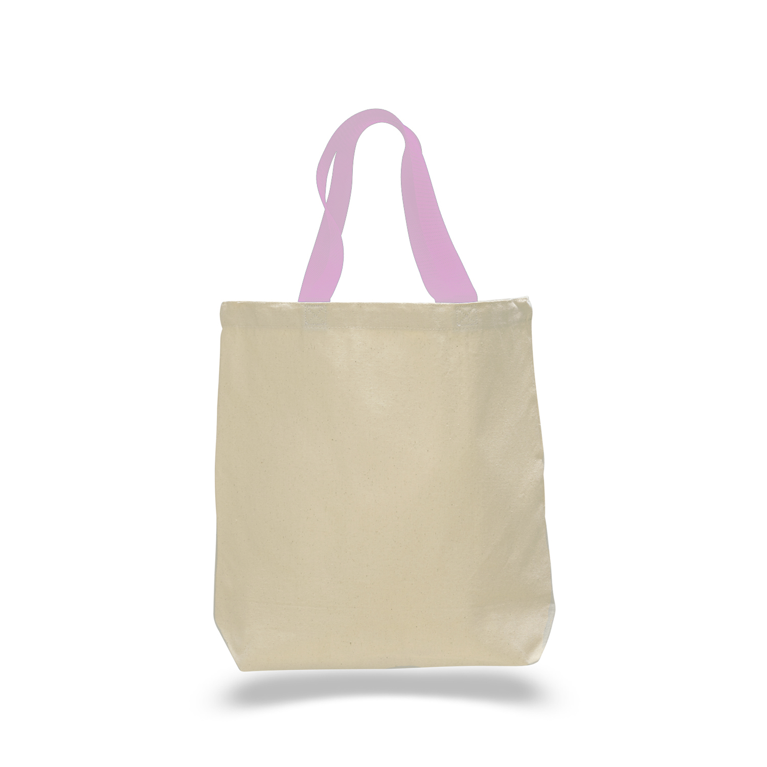 Natural Canvas Tote Bag w/ Colored Webbing Handles, custom tote bag with logo imprint 1