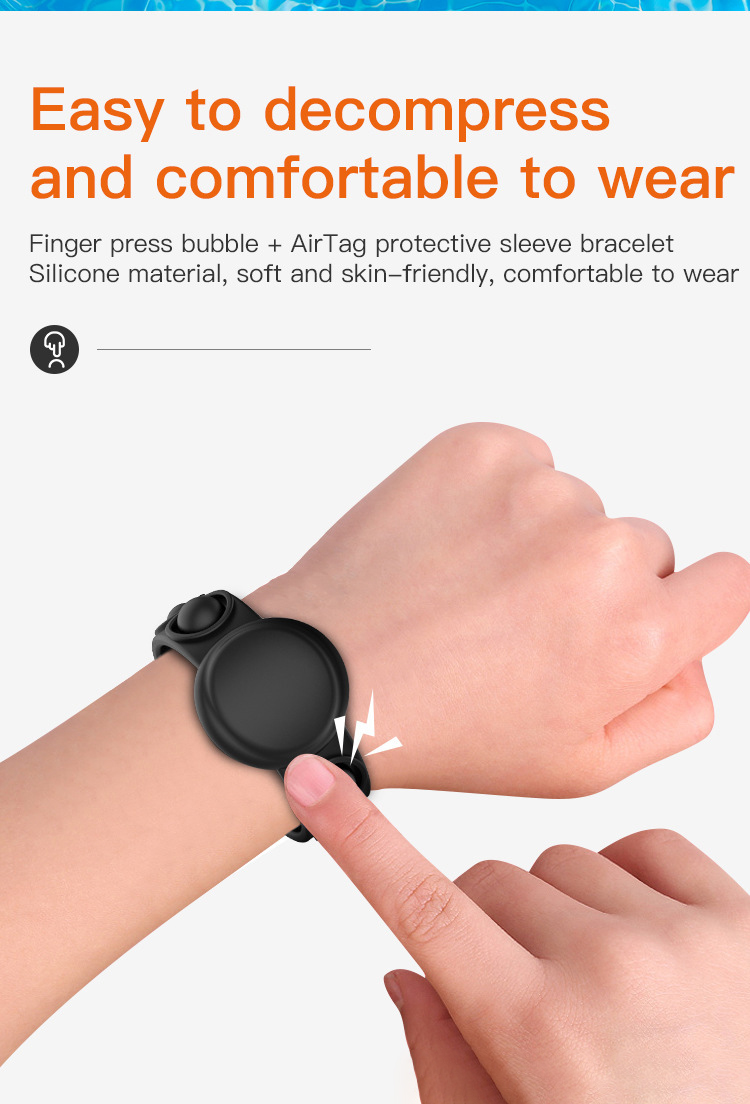 Multifunctional Airtag Protective Case Silicone Sleeve Bracket/ Bubble Push 14