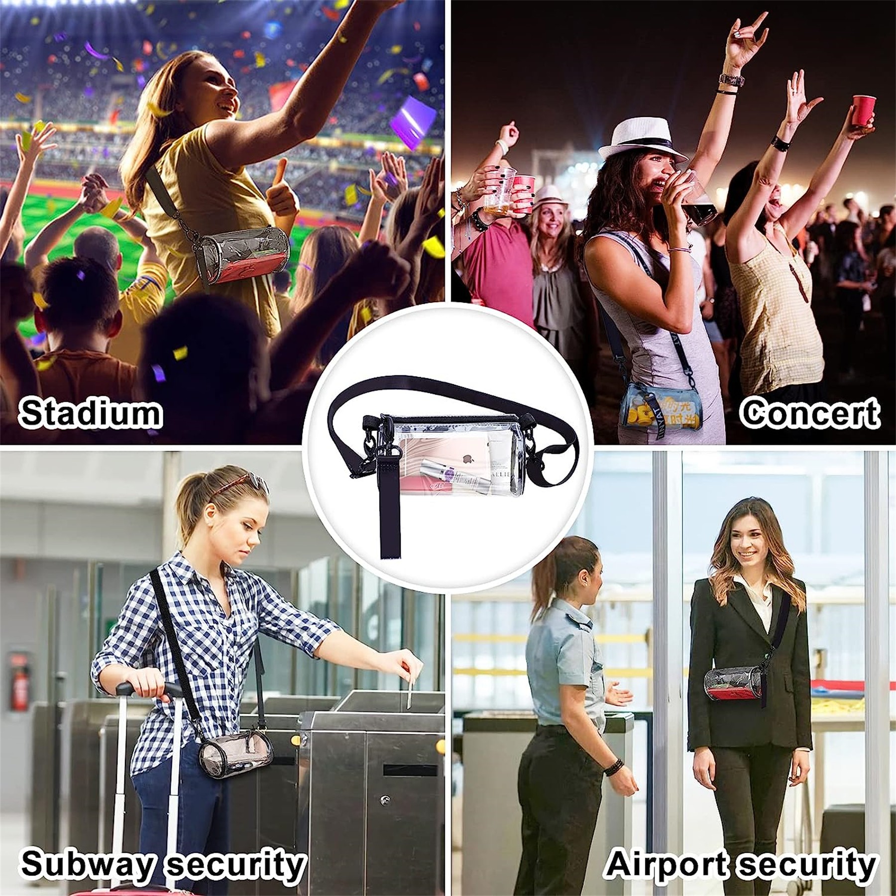 Stadium Approved Transparent Crossbody Purse Bag 2