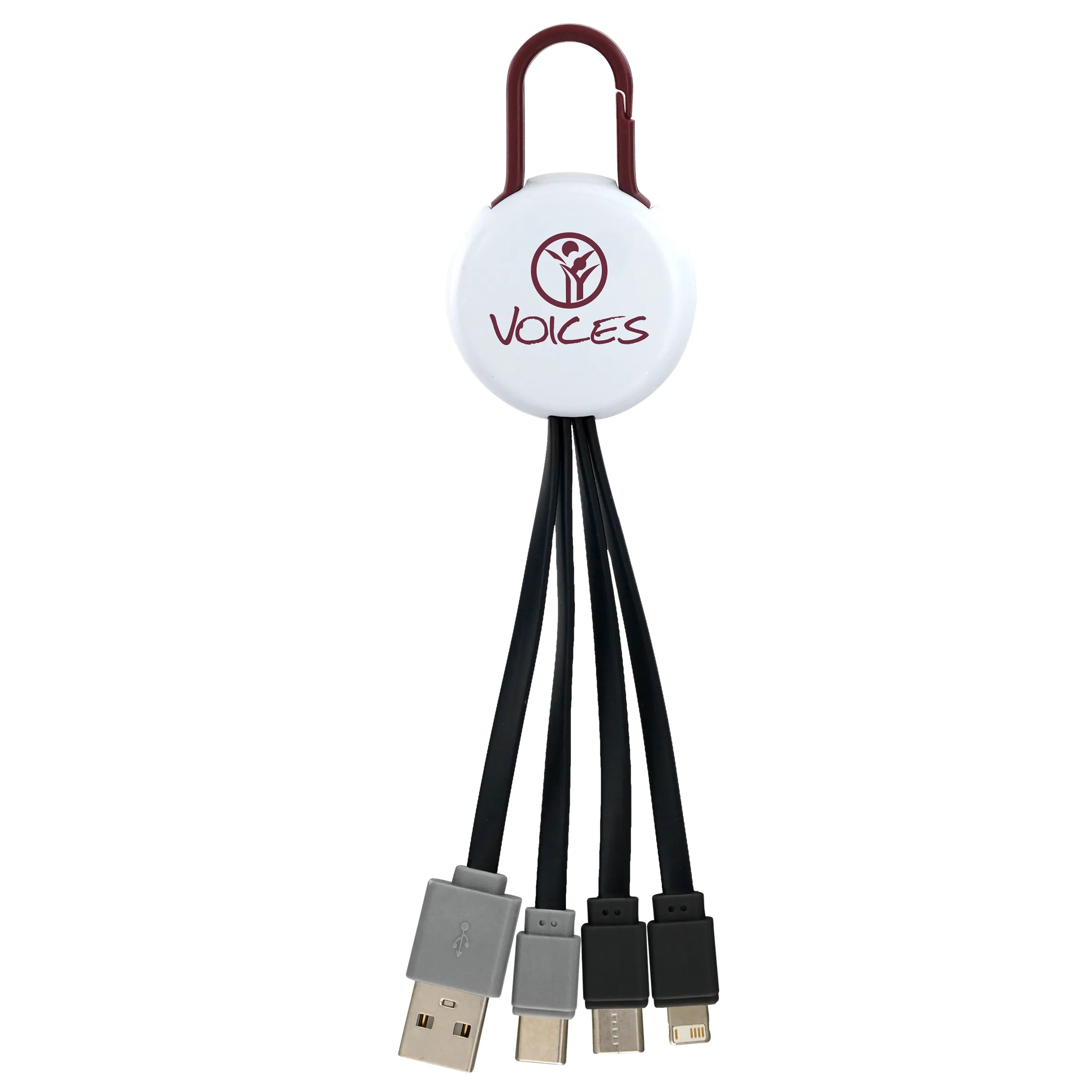 WHITE COLORFUL CLIP DUAL INPUT 3 IN 1 CHARGING CABLE 20