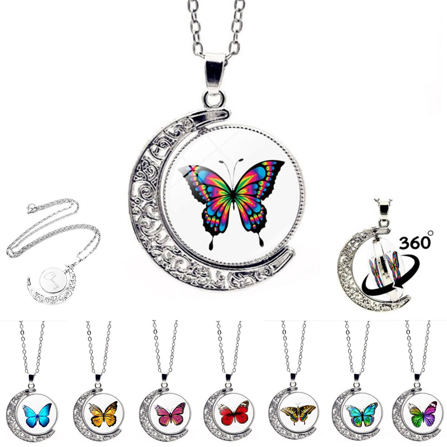 Female Colorful Butterfly Necklace 2