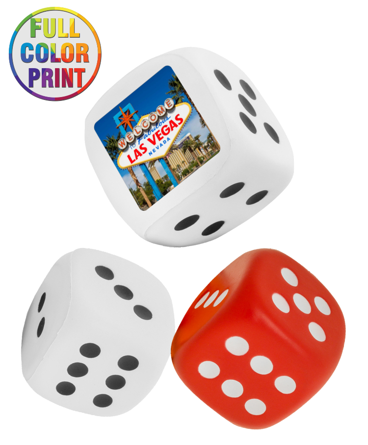 Dice Shaped Stress Balls Full Color 1