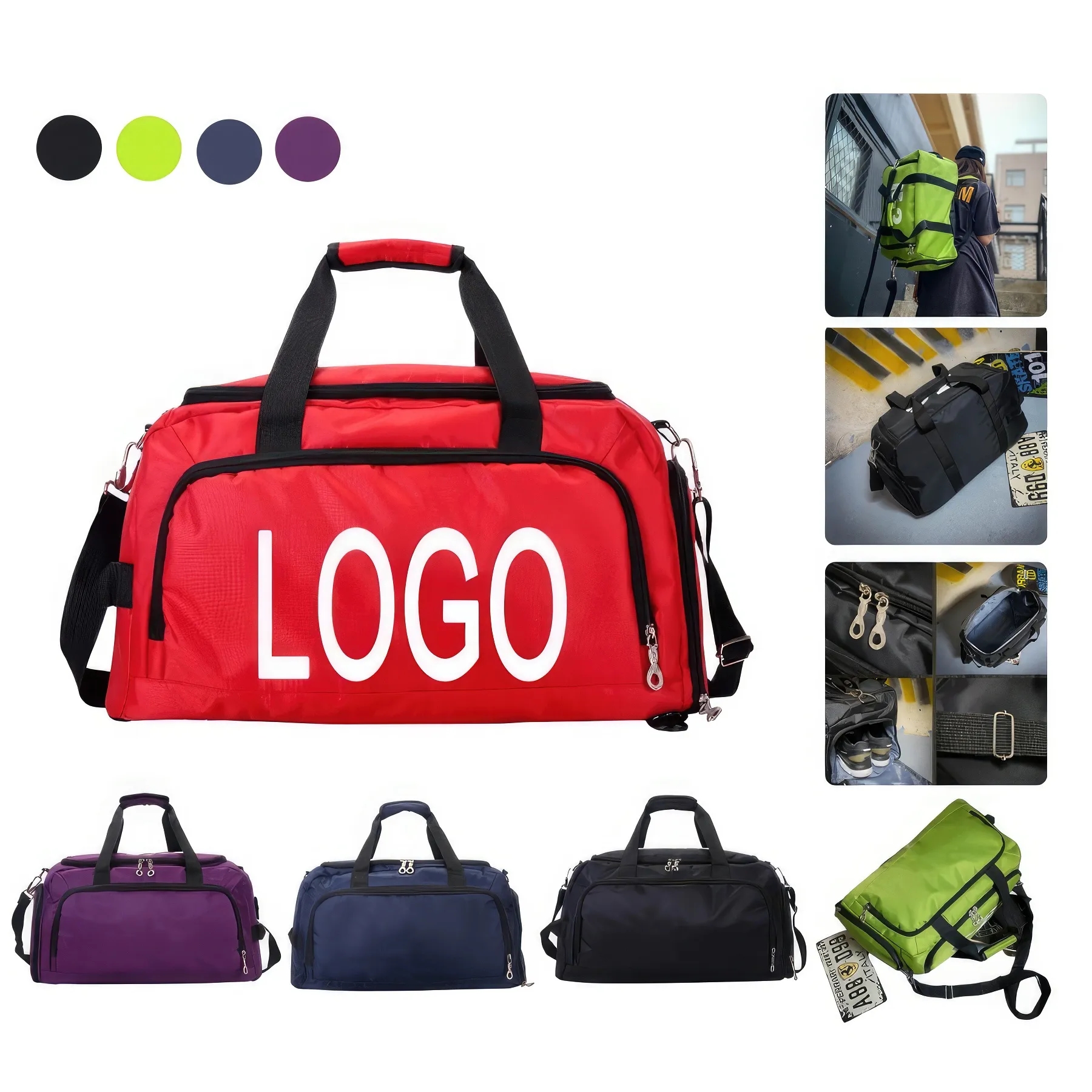 Travel Sports Duffel Bag & Yoga Gym Weekender Tote Handbag 3