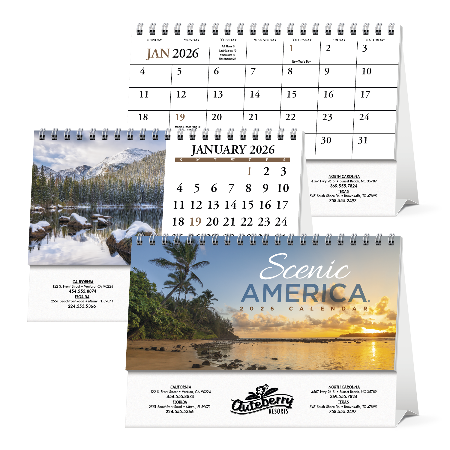 HotLine® Products Scenic America® Desk Tent Calendar 13