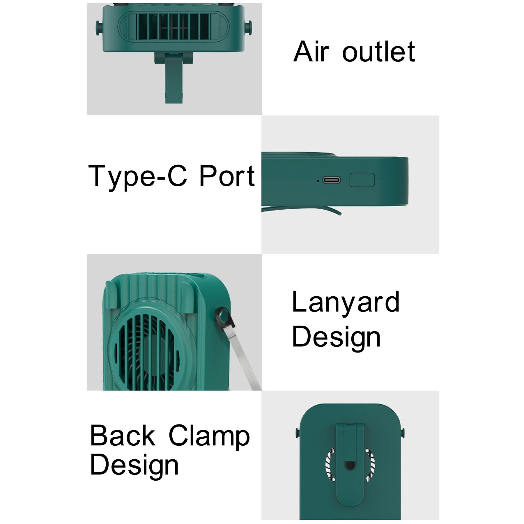 Lanyard Back Clip Handheld Portable Mini Fan 3