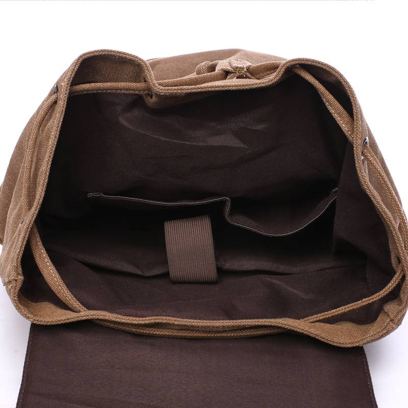 Canvas Vintage Backpack PU Leather Casual Bookbag 9
