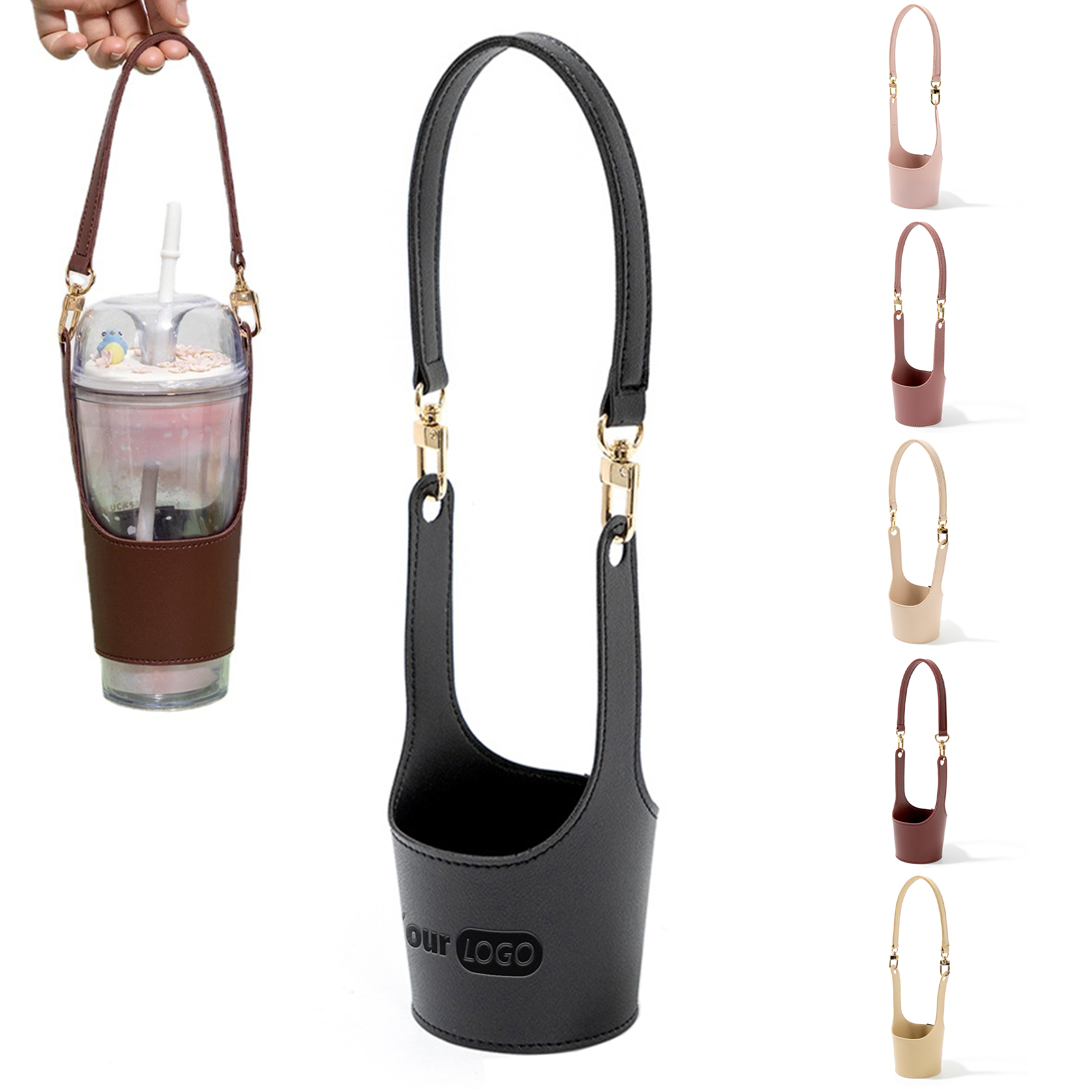 Pu Portable Solid Color Cup Cover 6
