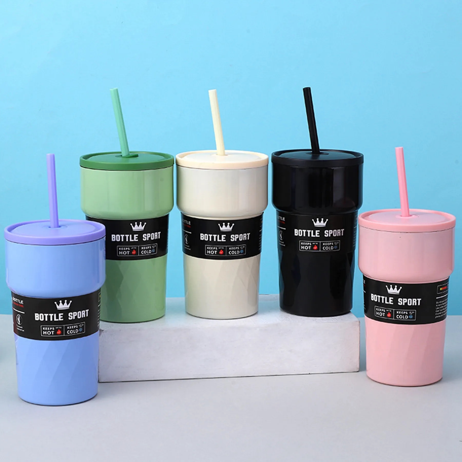 17 Oz. Double Wall Stainless Steel Tumbler with Lid & Straw 7