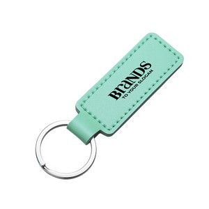 Sleek Rectangle PU Leather Simple Keychain 15