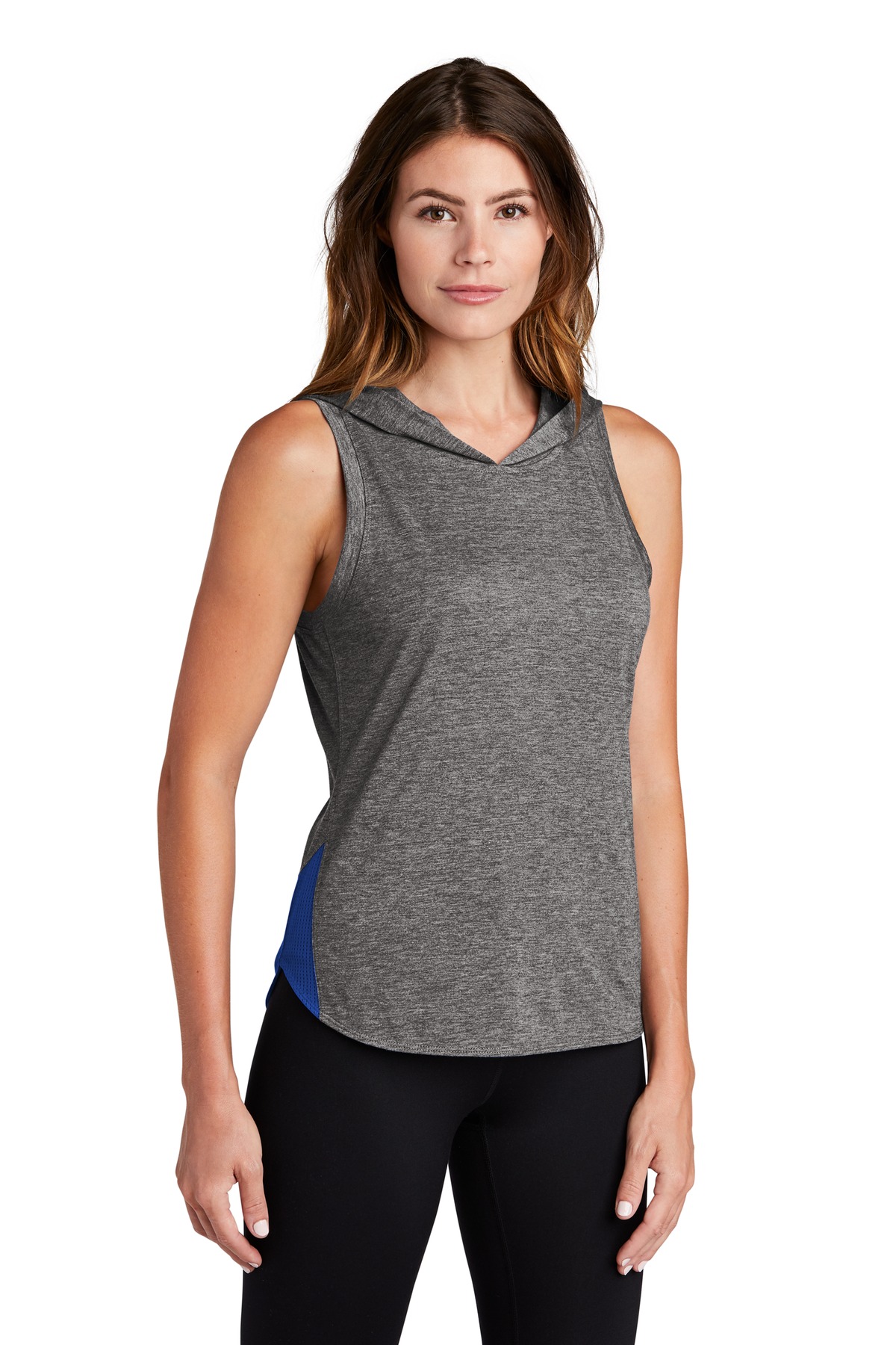 Sport-Tek Women's PosiCharge Tri-Blend Wicking Draft Hoodie Tank. LST410 44