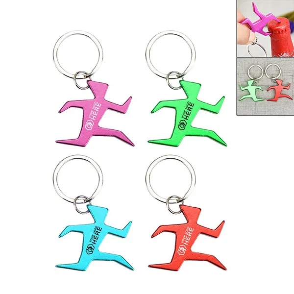 Runner Shape Aluminum Bottle Opener Keychain 1