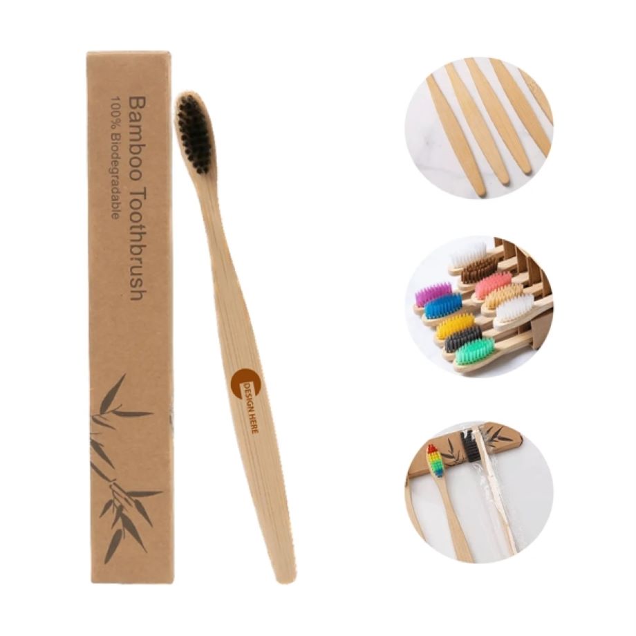 Biodegradable Bamboo Toothbrush w/ Custom Imprint 1