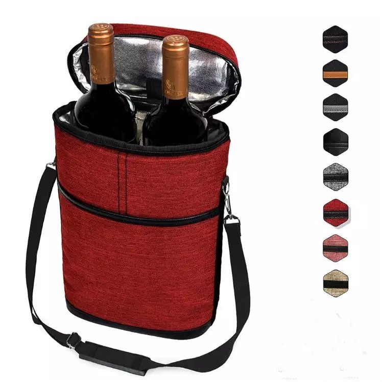 2 Bottle Wine Tote Carrier Cooler Bag 2