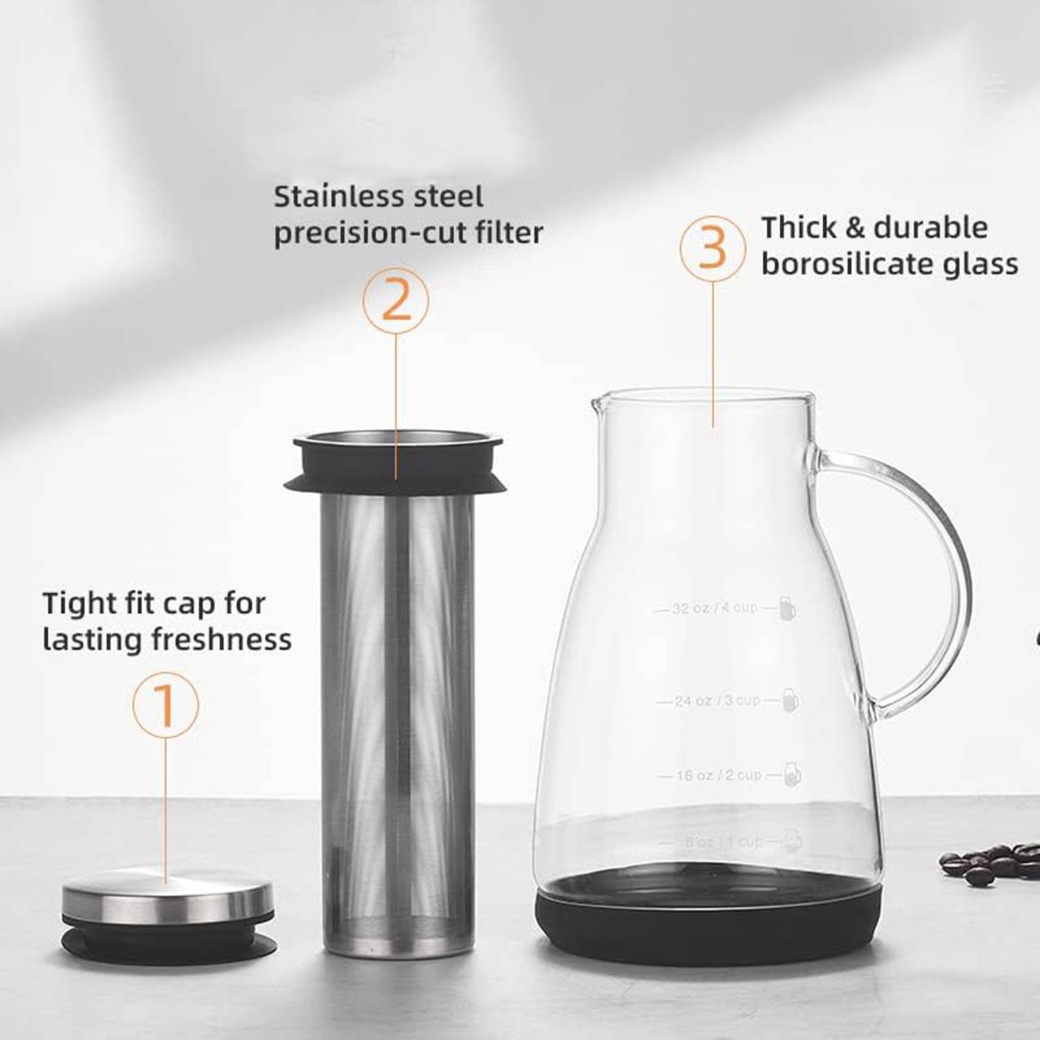 32oz Airtight Cold Brew Iced Coffee Maker 4