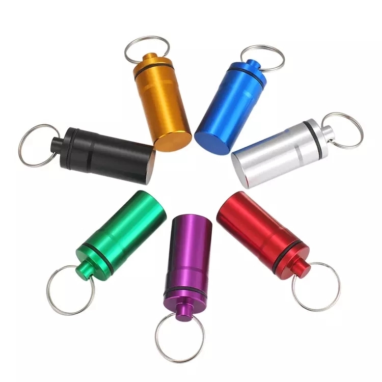 Aluminum Pill Box Key Ring 6