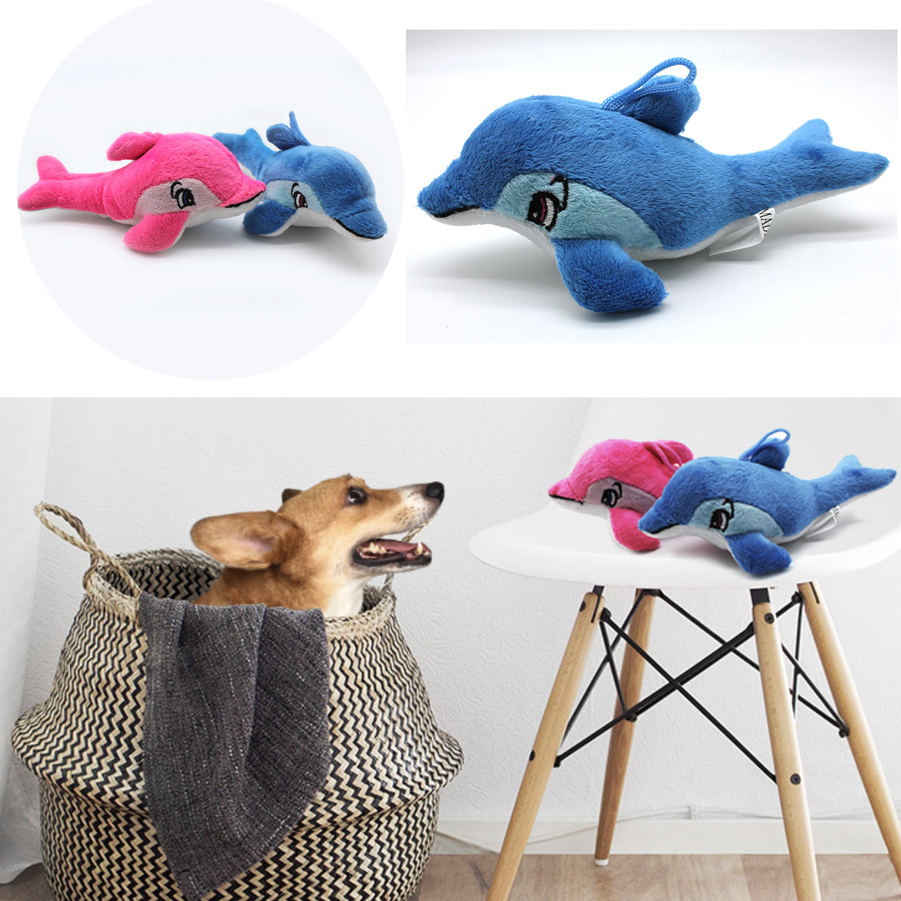 Custom Marine Stuffed Dog Plush Dophin Toy with Your Own Design