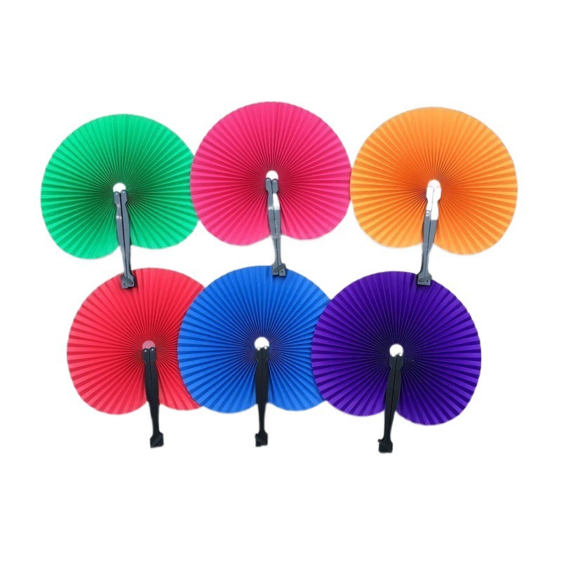 Round Folding Handheld Paper Fan for Wedding Favor Party 2