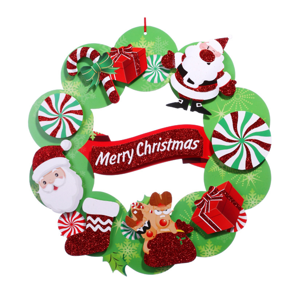 Christmas 40cm Glittering Paper Wreath 1
