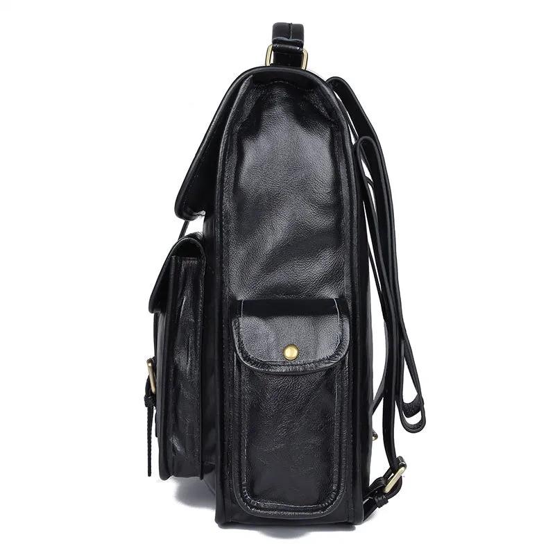 Custom Vintage Genuine Leather 15 Inch Laptop Backpack 9