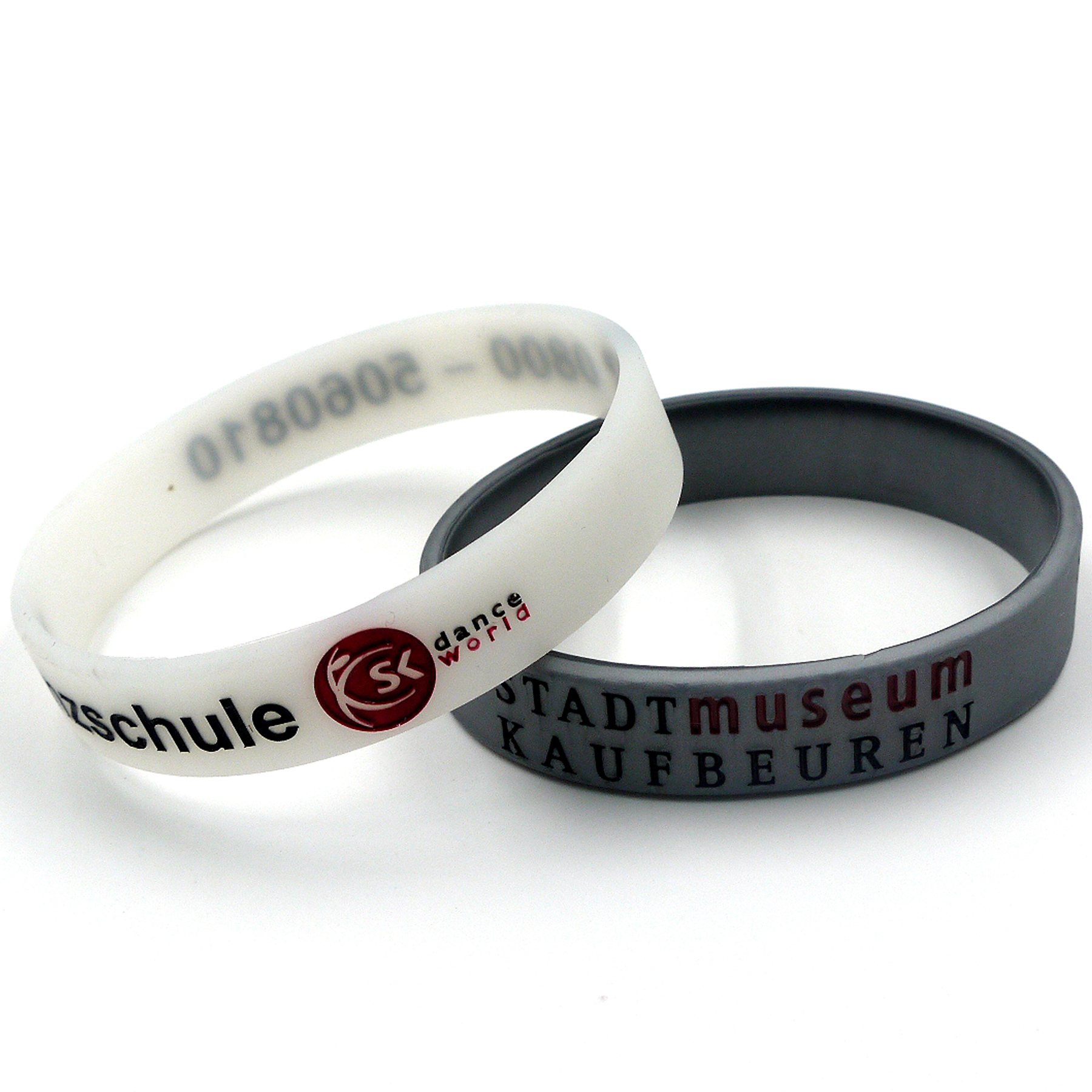 Debossed & Color Filled Silicone Bracelets: 12mm 7