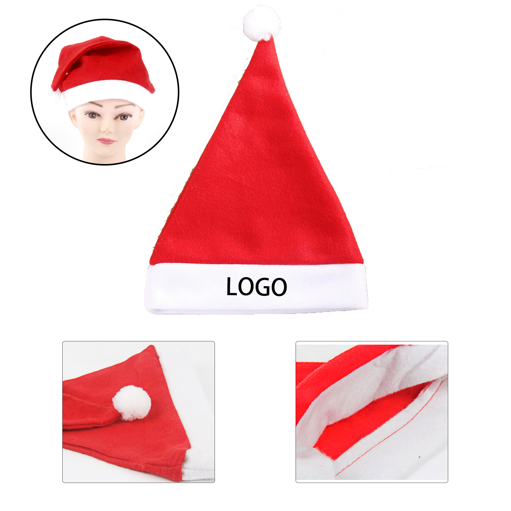 MOQ:10pcs Festive Felt Xmas Cap 3