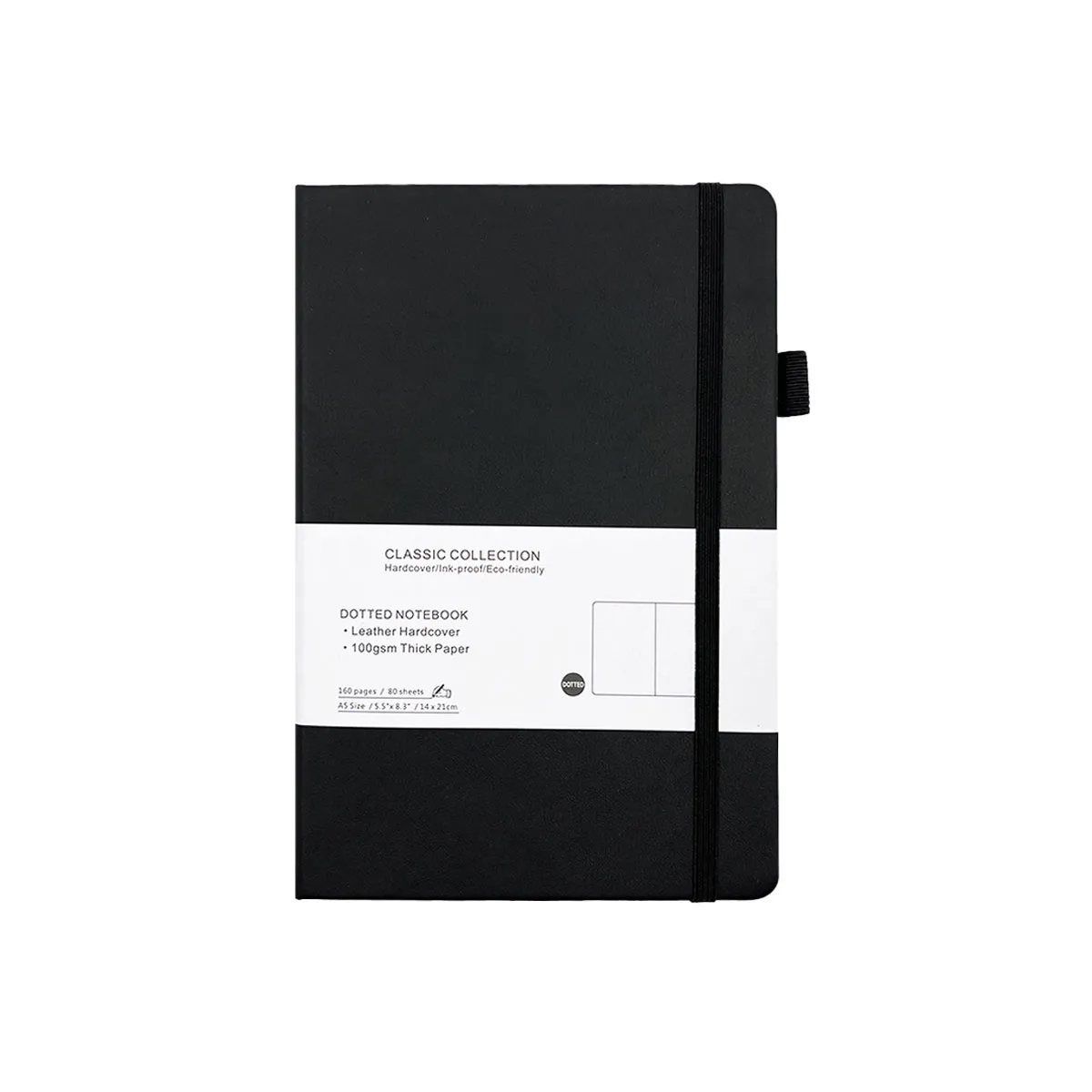 A5 Leather Cover Dotted Notebook 10