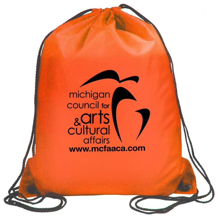 14-1/2"W x 17-1/2" H - 210D Polyester Drawstring Cinch Pack Backpack 29