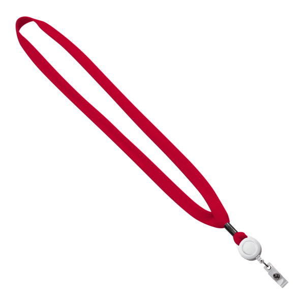 5/8" New Polyester "Shoelace" Lanyard with Retractable Badge Reel 39