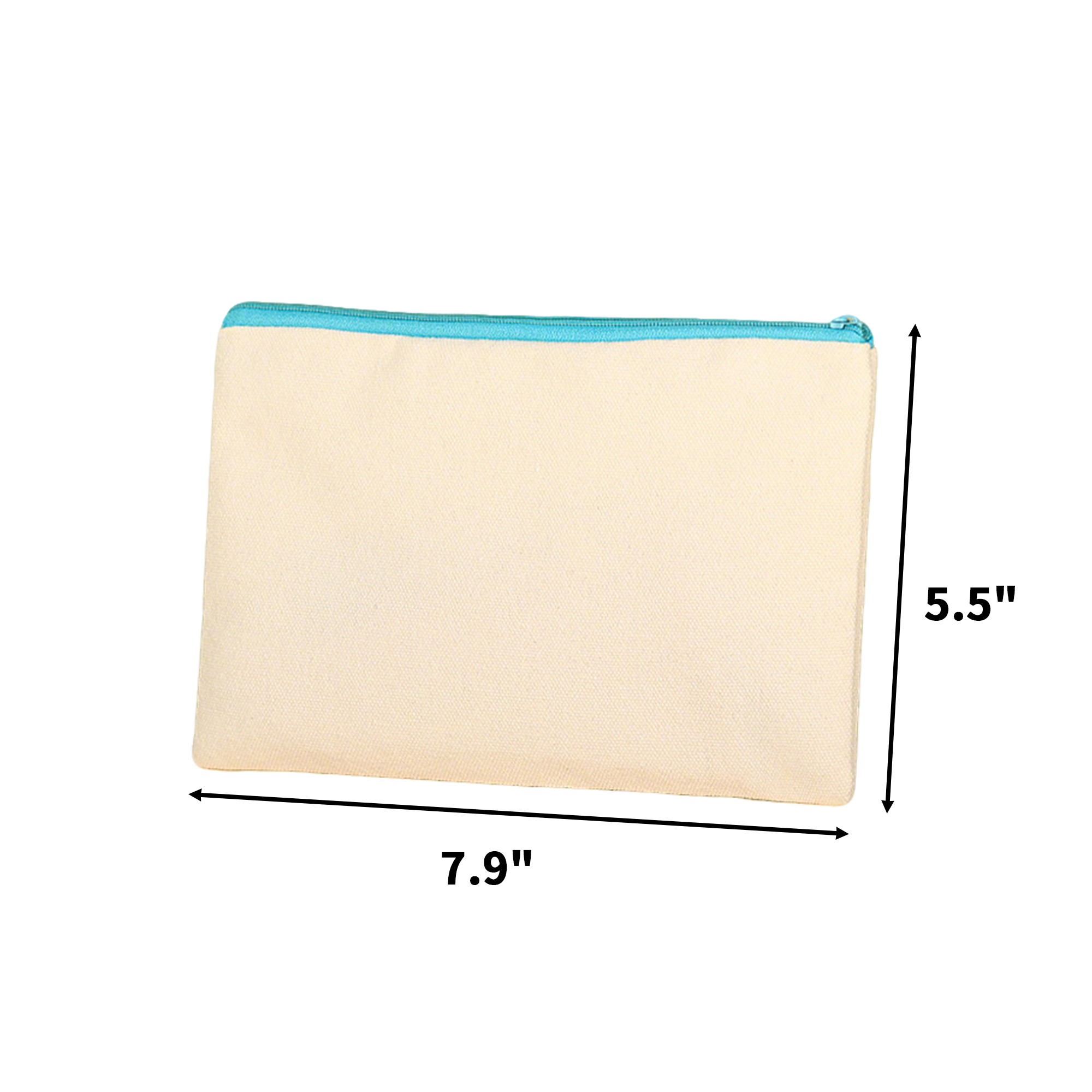 Canvas Cosmetic Bag Pen Case 7.9" x 5.5" 8