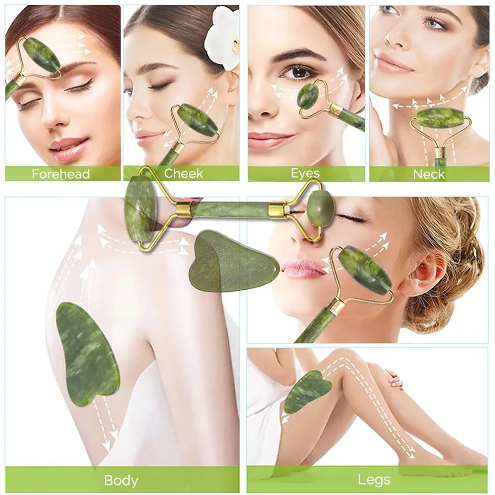 Face Roller and Gua Sha Set for Skin Care Routine 2