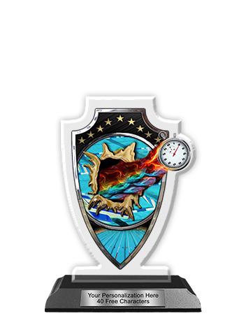 Acrylic Trophy: 6" Arrow Head, Swimming Design, 3x 1