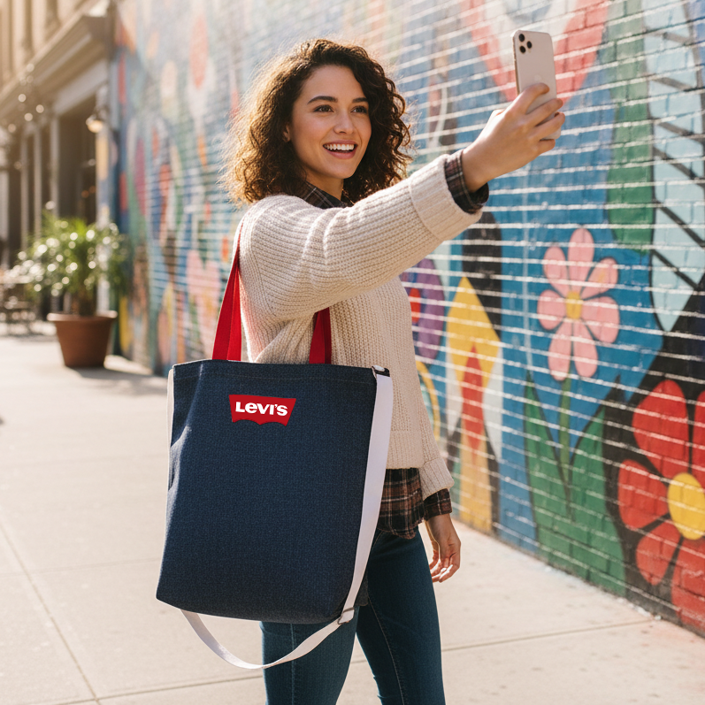 Denim Satchel Tote