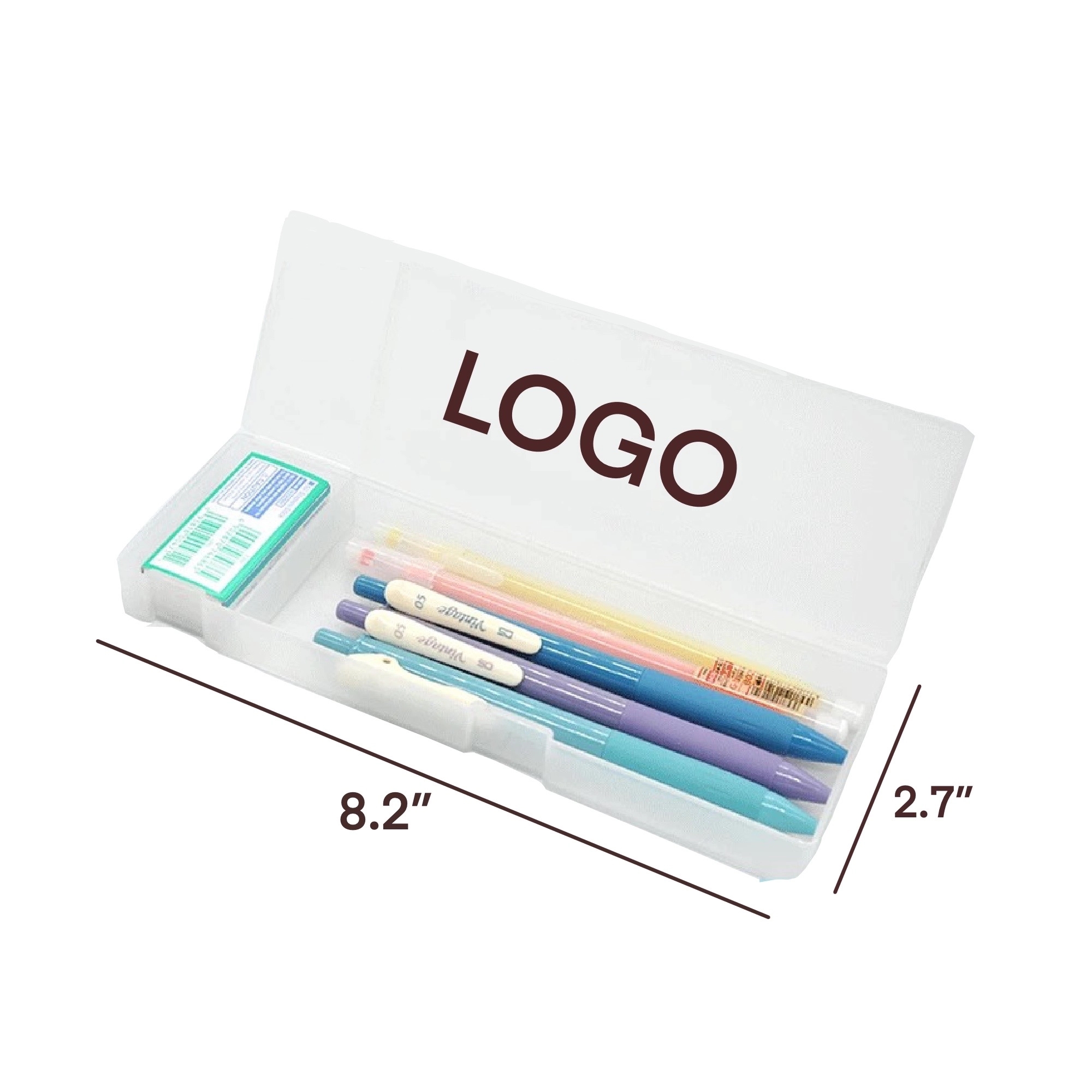 Plastic Clear Pencil Box MOQ 50pcs 1