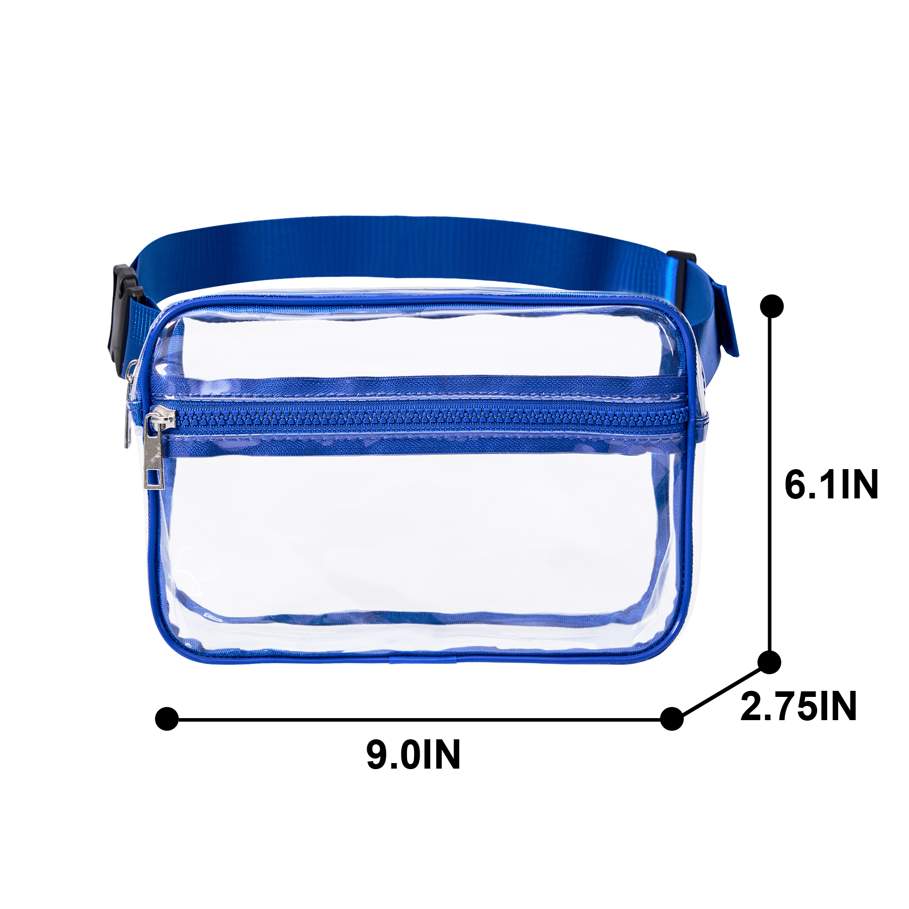 Stadium Approved Clear PVC Fanny Pack W/ Two Zipper Pockets 10