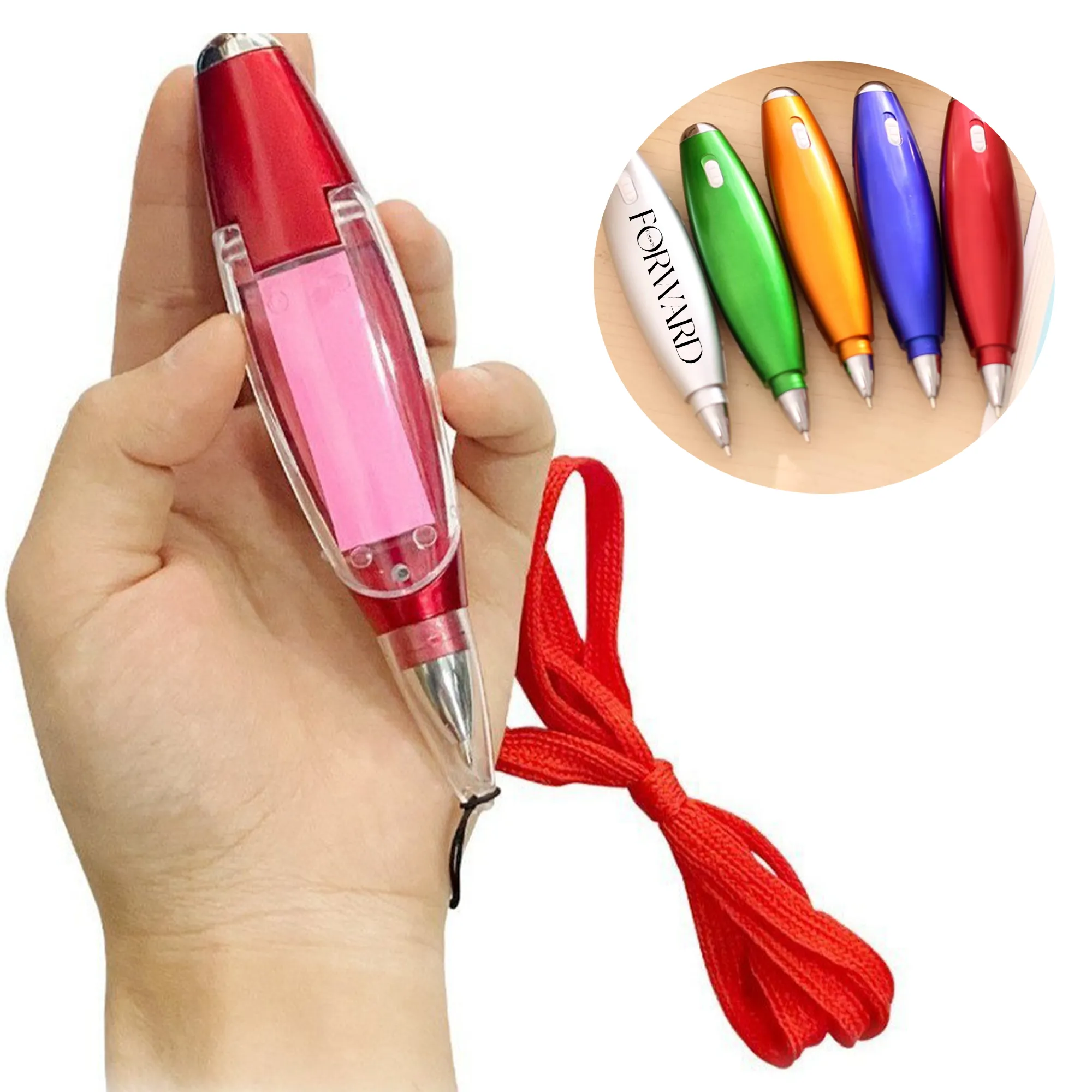Ballpoint Pen with Light, Note Stickers, for School Office 3
