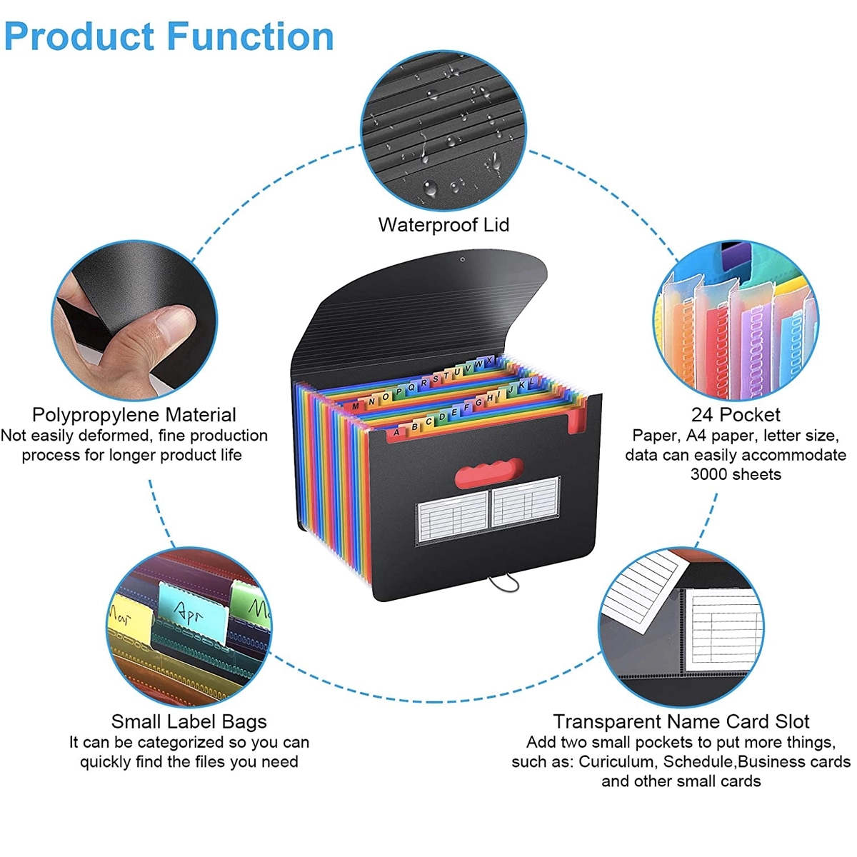 24 Pocket Expanding File Folder With Expandable Cover 5