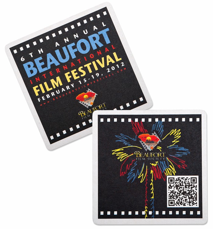 80 Point. 4" Pulp Board Coaster - Round or Square 2