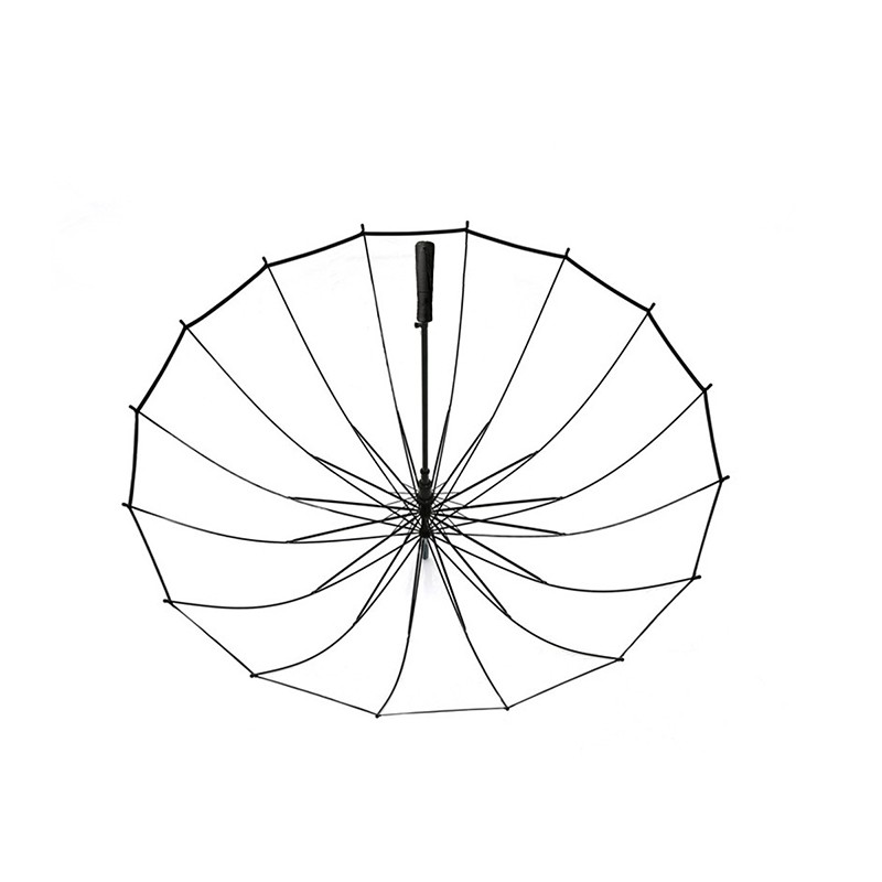 16 Bone Transparent Long-Handle Straight Umbrella 2