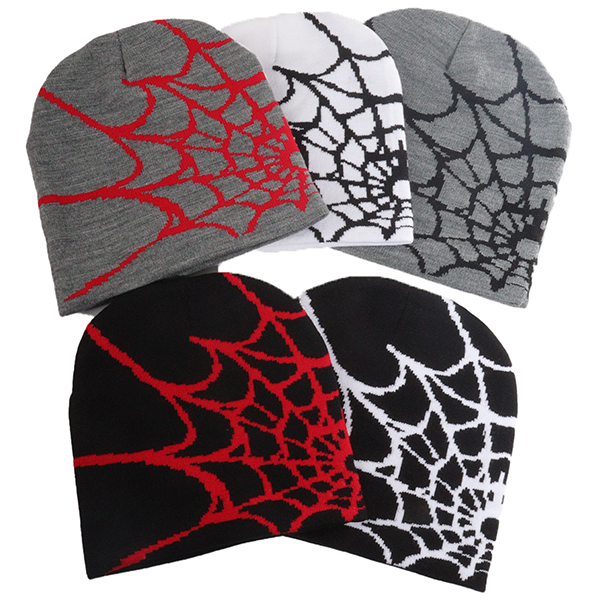 Spider Web Pattern Beanie with Custom Logo 7