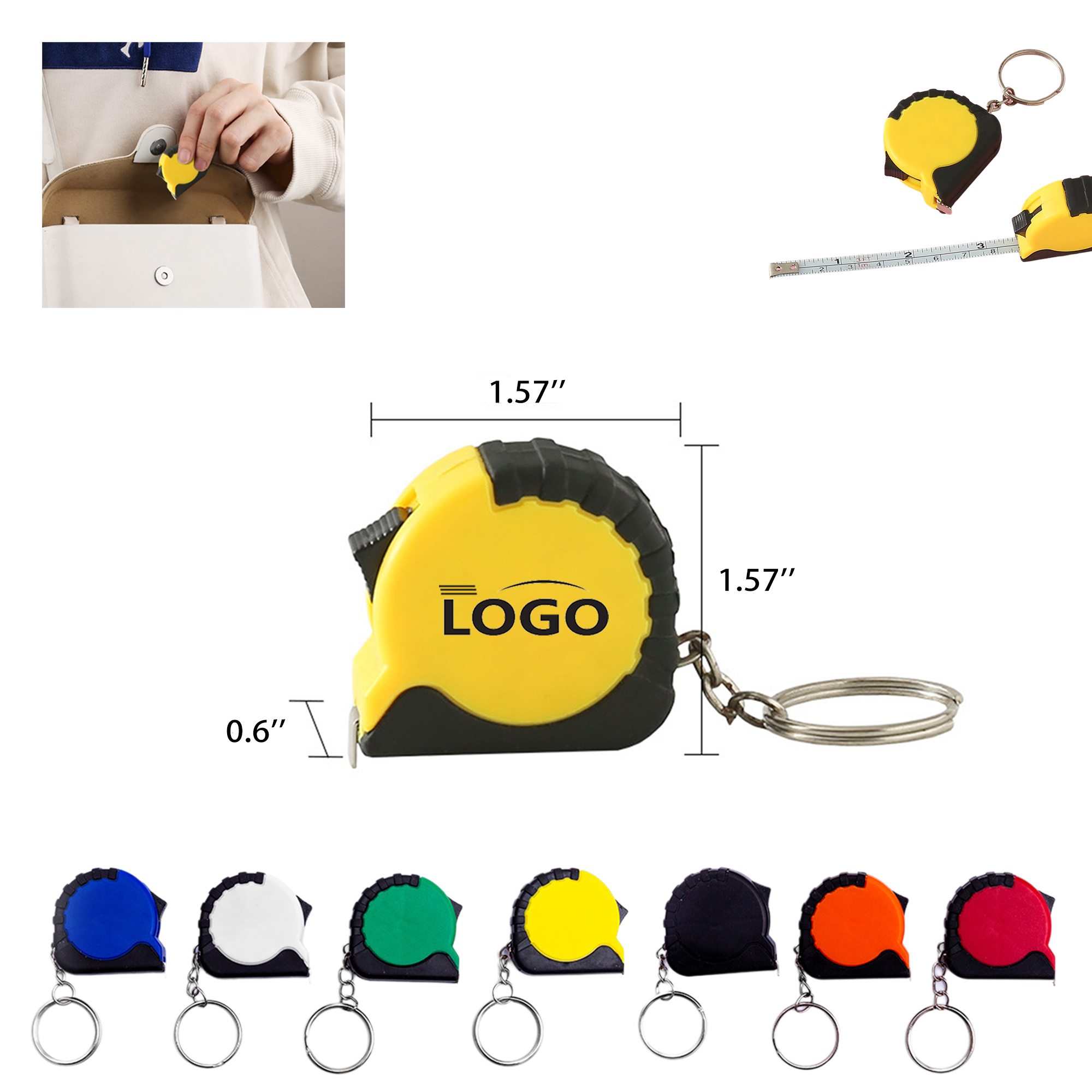 Mini Tape Measure Keychain MOQ 50 2