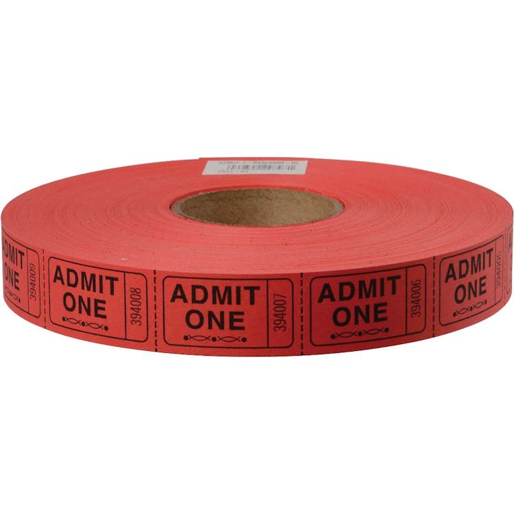 Stock Tickets Admit 1 - 2000 Per Roll 1