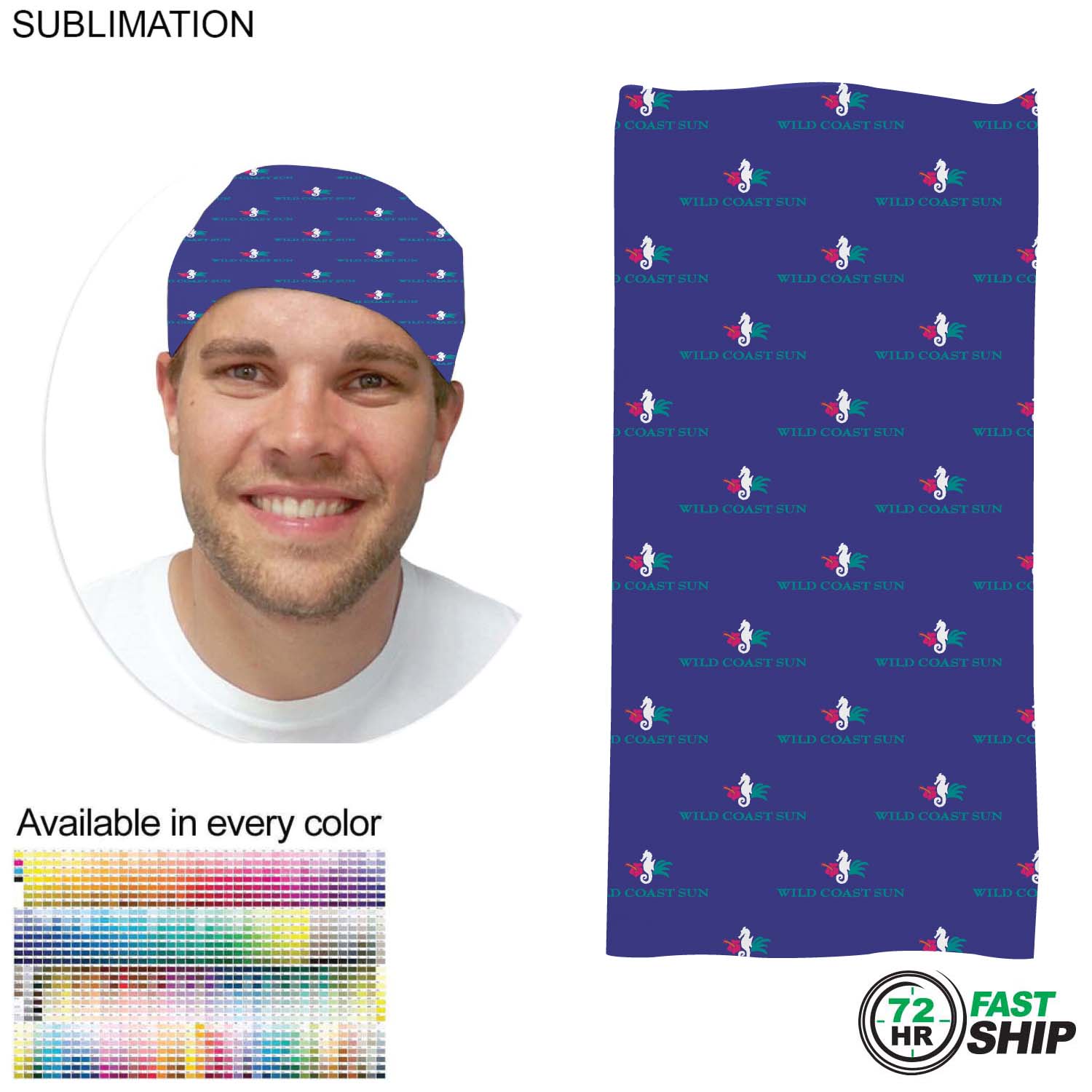 72 Hr Fast Ship - Sublimated Multifunction Tubular Headwear (Fandanna Bandanna) 9