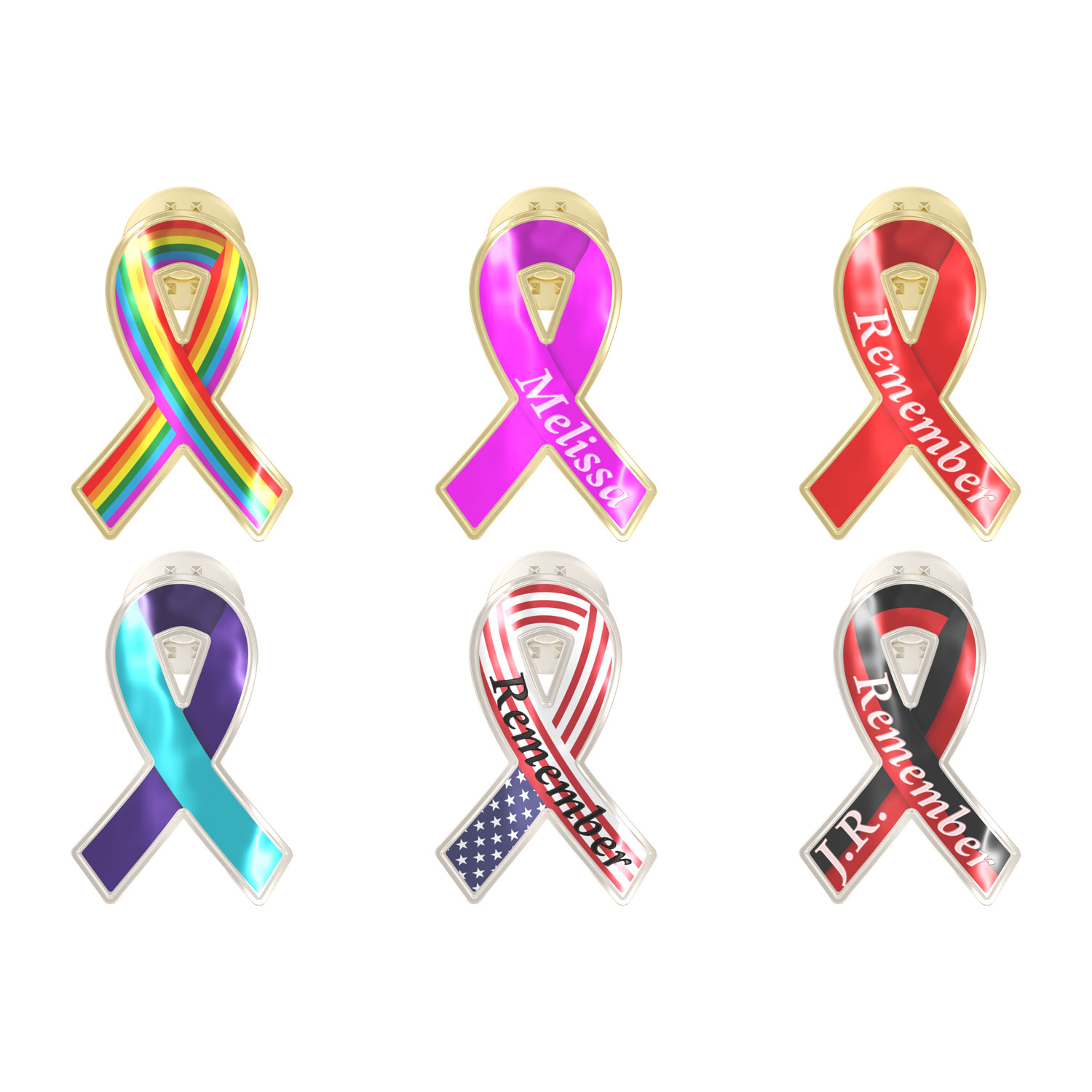 Texture Tone® Ribbon Awareness Shaped Lapel Pin 19