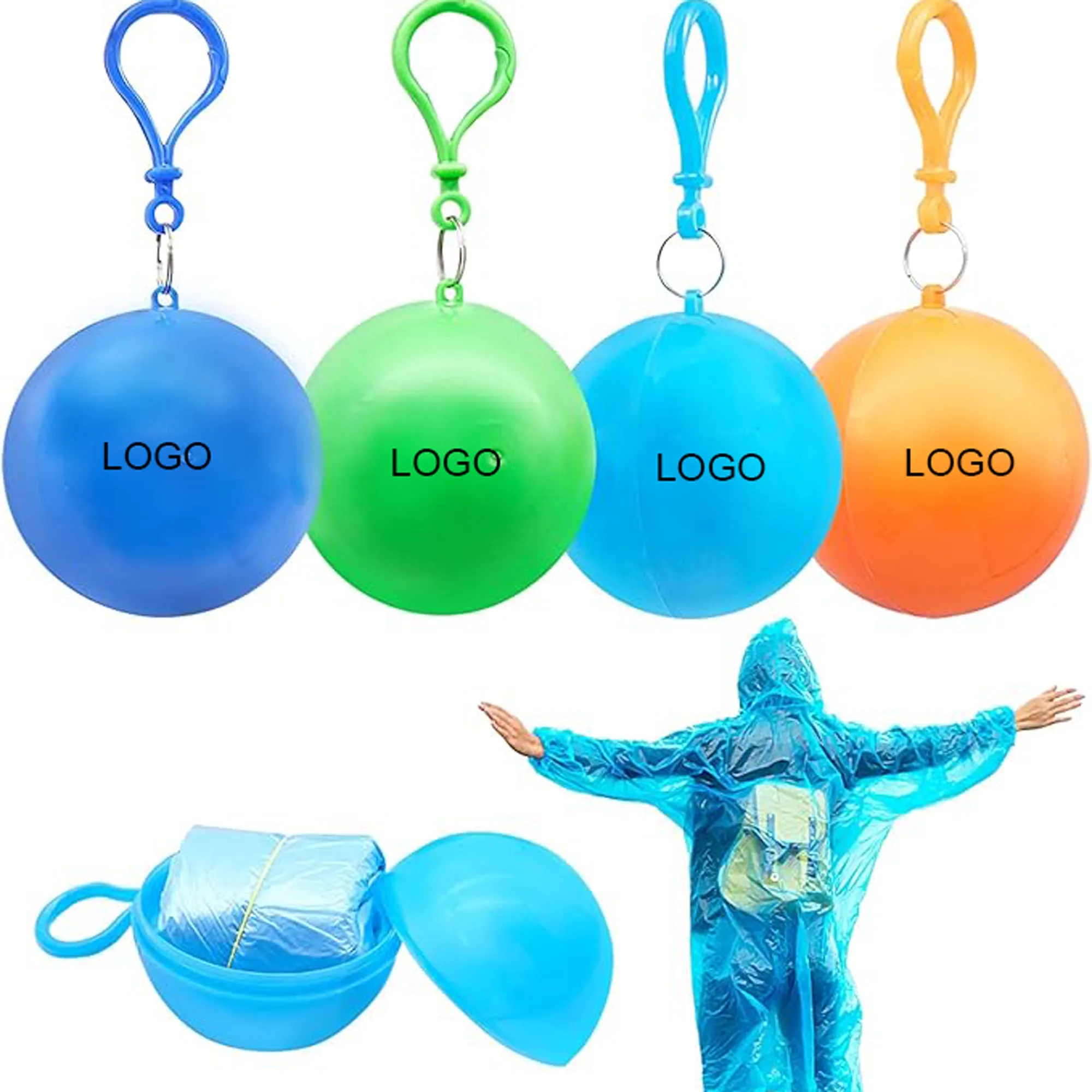 Portable Raincoat Keychain Ball 4