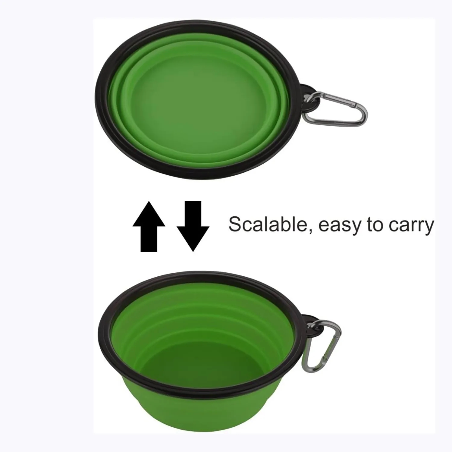 Collapsible Pet Dog Bowl With Carabiner 1