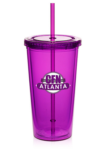 20 oz. Double Wall Acrylic Tumblers With Straws 11
