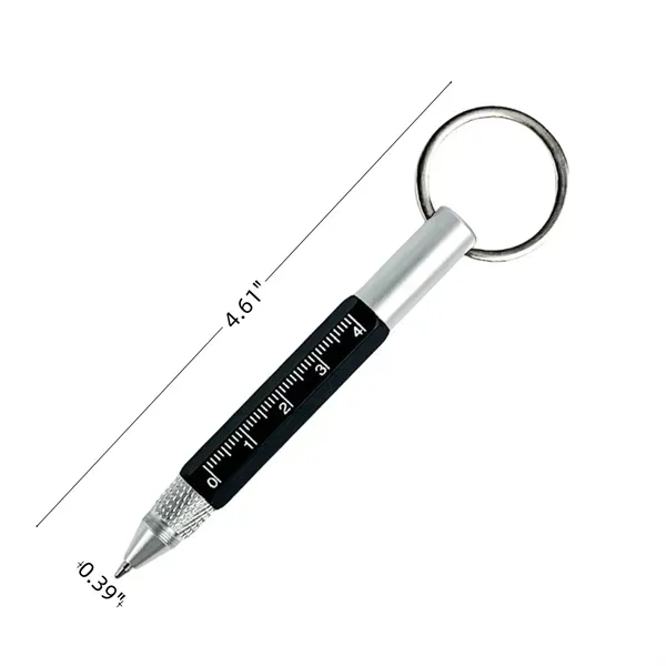 Mini Metal Ballpoint Pen Keychain - Multi-Purpose 7