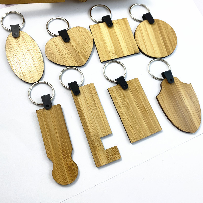 Custom Shape Bamboo Key Pendant 1