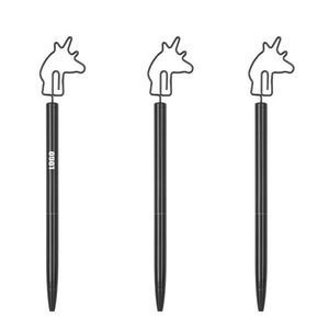 Horse Shaped Paper Clip Twist Metal Pen 2